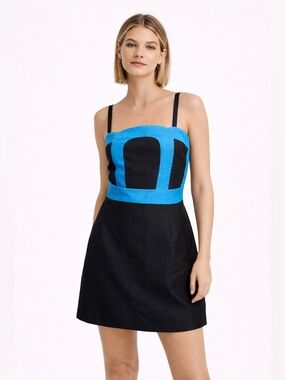 CK Bradley 100% Silk Dress 4 Black Blue Sleeveless Party Cocktails Prom Event